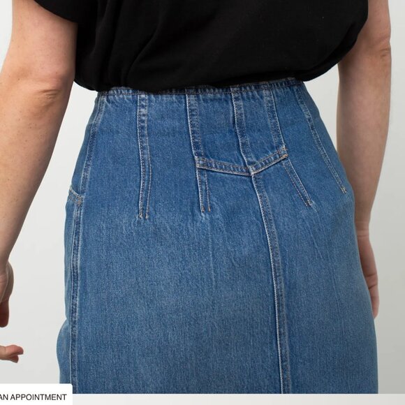 Exposed Zip Nonstretch Denim Pencil Skirt Closed Denim - Picture 15 of 15